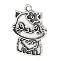 Zinklegierung Tier Anhänger, Katze, plattiert, unisex, keine, 22x28x1mm, Bohrung:ca. 2mm, verkauft von kg