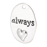 Zinc Alloy Message Pendants, Oval, plated, Unisex Approx 1.5mm 