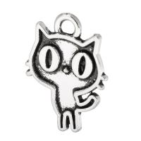 Zinklegierung Tier Anhänger, Katze, plattiert, unisex, keine, 14x19x1mm, Bohrung:ca. 2mm, verkauft von kg