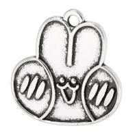 Zinklegierung Tier Anhänger, Hase, plattiert, unisex, keine, 23x23x1mm, Bohrung:ca. 2mm, verkauft von kg