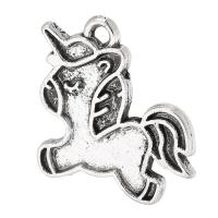 Zinklegierung Tier Anhänger, Einhorn, plattiert, unisex, keine, 19x18x1mm, Bohrung:ca. 2mm, verkauft von kg