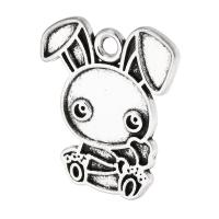 Zinklegierung Tier Anhänger, Hase, plattiert, unisex, keine, 20x23x1mm, Bohrung:ca. 2mm, verkauft von kg