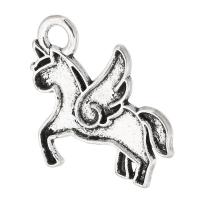 Zinklegierung Tier Anhänger, Einhorn, plattiert, unisex, keine, 18x16x1mm, Bohrung:ca. 2mm, verkauft von kg