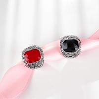 Resin Zinc Alloy Finger Ring, with Resin, silver color plated, fashion jewelry & Unisex silver color, 19.3mm 