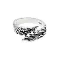 Латунь Манжеты палец кольцо, Форма крыла, плакирован серебром, ювелирные изделия моды & Женский, серебряный, 9.36mm, продается PC