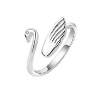 Brass Cuff Finger Ring, Swan, plated, fashion jewelry & for woman, 4mm 