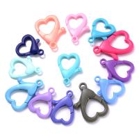plástico ABS mosquetón, Corazón, Bricolaje & diverso tamaño para la opción, color mixto, 30PCs/Bolsa, Vendido por Bolsa