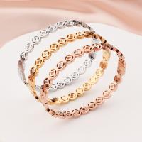 Stainless Steel Bangle, 304 Stainless Steel, fashion jewelry & for woman & with rhinestone 7mm,60mm 