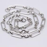 Stainless Steel Chain Necklace, 304 Stainless Steel, fashion jewelry original color, 2*9*23mm,1.7*8*10mm Approx 23.62 Inch, Approx 8.66 Inch 