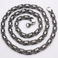 304 Stainless Steel Necklace, polished, fashion jewelry & for man, 6mm Approx 23.62 Inch, Approx 8.66 Inch 