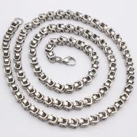 304 Stainless Steel Necklace, polished, fashion jewelry & for man, original color, 5mm Approx 23.62 Inch, Approx 8.66 Inch 