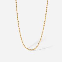 Stainless Steel Chain Necklace, 304 Stainless Steel, with 5cm extender chain, Vacuum Ion Plating, Adjustable & fashion jewelry & for woman, golden, 2mm .5 cm 