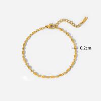 Edelstahl Armbänder, 304 Edelstahl, mit Verlängerungskettchen von 3.8cm, Vakuum-Ionen-Beschichtung, Einstellbar & Modeschmuck & für Frau, goldfarben, 2mm, Länge:16.5 cm, verkauft von PC