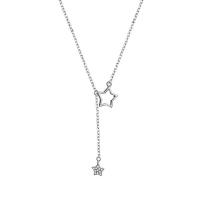 Cubic Zirconia Micro Pave Sterling Silver Necklace, 925 Sterling Silver, platinum plated, micro pave cubic zirconia & for woman Approx 17.7 Inch 