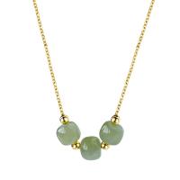 Sterling Silver Jewelry Necklace, 925 Sterling Silver, plated, Imitation Hetian Jade & fashion jewelry & for woman Approx 17.7 Inch 