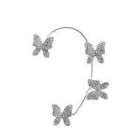 Earring Cuff and Wraps, Zinc Alloy, Butterfly, plated & micro pave cubic zirconia & for woman & enamel 