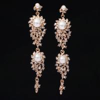 Zinc Alloy Rhinestone Drop Earring, plated & for woman & with rhinestone 