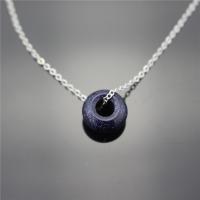 Gemstone Necklaces, Natural Stone, with Zinc Alloy, platinum color plated, fashion jewelry & Unisex 14mm cm 