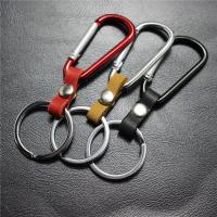 Leather Key Chains, Aluminum Alloy, with Full Grain Cowhide Leather, plated, Unisex 90mm 
