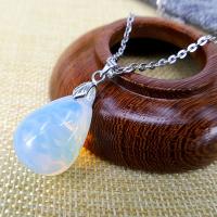 Sea Opal Necklace, Zinc Alloy, with Sea Opal, Teardrop, fashion jewelry & for woman cm 
