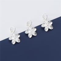 Sterling Silver Flower Pendants, 925 Sterling Silver, DIY, silver color Approx 4.3mm 