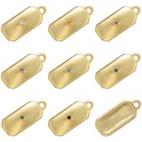 Cubic Zirconia Brass Pendants, Rectangle, plated, micro pave cubic zirconia Approx 1.2mm 