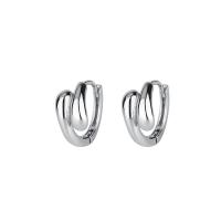 Männer Sterling Silber Hoop Ohrringe, 925 Sterling Silber, plattiert, für Frau, keine, 6x11mm, verkauft von Paar