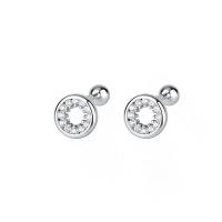 Sterling Silver Cubic Zirconia Earring, 925 Sterling Silver, plated, micro pave cubic zirconia & for woman 
