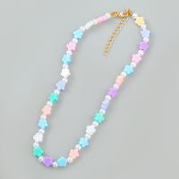 Resin Zinc Alloy Necklace, with Resin & Plastic Pearl, with 2.12inch extender chain, fashion jewelry & for woman Approx 15.39 Inch 