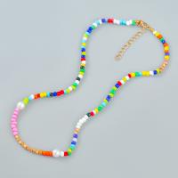 Collar de aleación de Zinc de resina, con resina & Perlas plásticas, con 2.16inch extender cadena, Joyería & para mujer, multicolor, longitud:aproximado 17.91 Inch, Vendido por UD