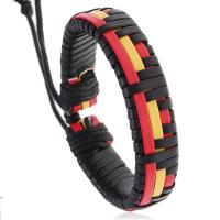 PU Leather Cord Bracelets, with Wax Cord, fashion jewelry & Unisex 17-18cm 
