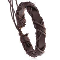 Cowhide Bracelets, with Linen, fashion jewelry & Unisex 17-18cm 