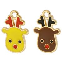 Zinc Alloy Christmas Pendants, Christmas Reindeer, gold color plated, Unisex & enamel Approx 2mm, Approx 
