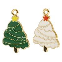 Zinc Alloy Christmas Pendants, Christmas Tree, gold color plated, Unisex & enamel Approx 2mm, Approx 