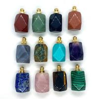 Natural Stone Perfume Bottle Pendant, with Brass, plated & Unisex & faceted 