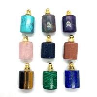 Natural Stone Perfume Bottle Pendant, with Brass, Column, plated & Unisex 