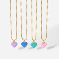 Stainless Steel Jewelry Necklace, 304 Stainless Steel, with 2inch extender chain, Heart, Vacuum Ion Plating, Adjustable & fashion jewelry & for woman 10.32mm .5 Inch 