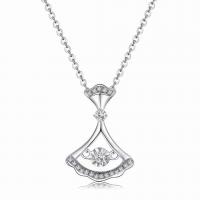 Cubic Zirconia Micro Pave Sterling Silver Necklace, 925 Sterling Silver, plated, micro pave cubic zirconia & for woman Approx 17.7 Inch 