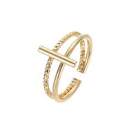 Brass Cuff Finger Ring, gold color plated, Adjustable 