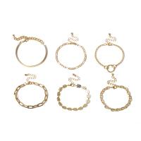 laiton Set de bracelet, avec fer, avec 1.96inch chaînes de rallonge, Placage de couleur d'or, 6 pièces & pour femme, 58mm Environ 6.2 pouce, Vendu par fixé