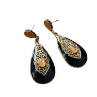 Acrylic Drop Earring, Zinc Alloy, with Acrylic, gold color plated & for woman & with rhinestone 