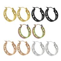 Stainless Steel Hoop Earring, 304 Stainless Steel, Vacuum Ion Plating, fashion jewelry & for woman & hollow 