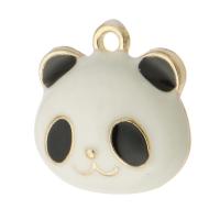 Zinc Alloy Enamel Pendants, Panda, gold color plated, Unisex, white and black Approx 2mm, Approx 