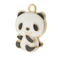Zinc Alloy Enamel Pendants, Panda, gold color plated, Unisex, white and black Approx 2mm, Approx 