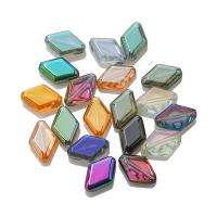 Perlas de cristal de moda, Rombo, chapado, Bricolaje, más colores para la opción, 11x15mm, Vendido por UD