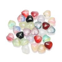 Heart Crystal Beads, plated, gradient color & DIY 8mm 