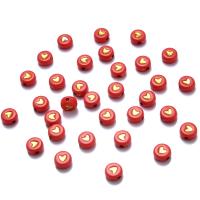 Schmelz Acryl Perlen, DIY & Emaille, rot, 4x7mm, ca. 100PCs/Tasche, verkauft von Tasche