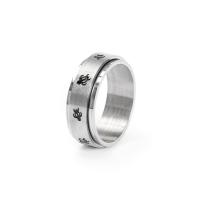 Titanium Steel Finger Ring, Unisex silver color, 8mm 