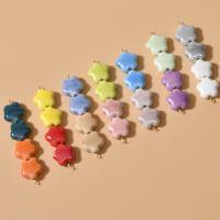 Perles porcelaine fleur, DIY, plus de couleurs à choisir, 14mm Environ 2mm, Environ Vendu par brin