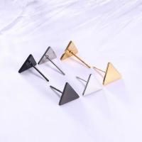 Stainless Steel Stud Earring, 304 Stainless Steel, Triangle, Vacuum Ion Plating, fashion jewelry & for woman 